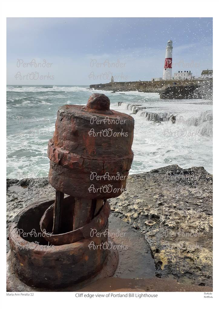 Cliff edge view of Portland Bill Lighthouse '22
